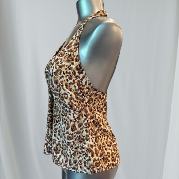 💟💎Liz Claiborne Leopard Print Halter Tank Top - Picture 5 of 12